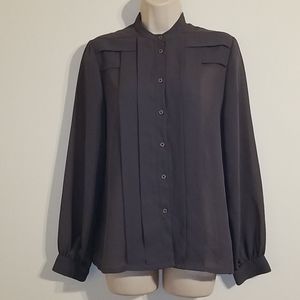 Wallis Exclusive charcoal gray shear blouse